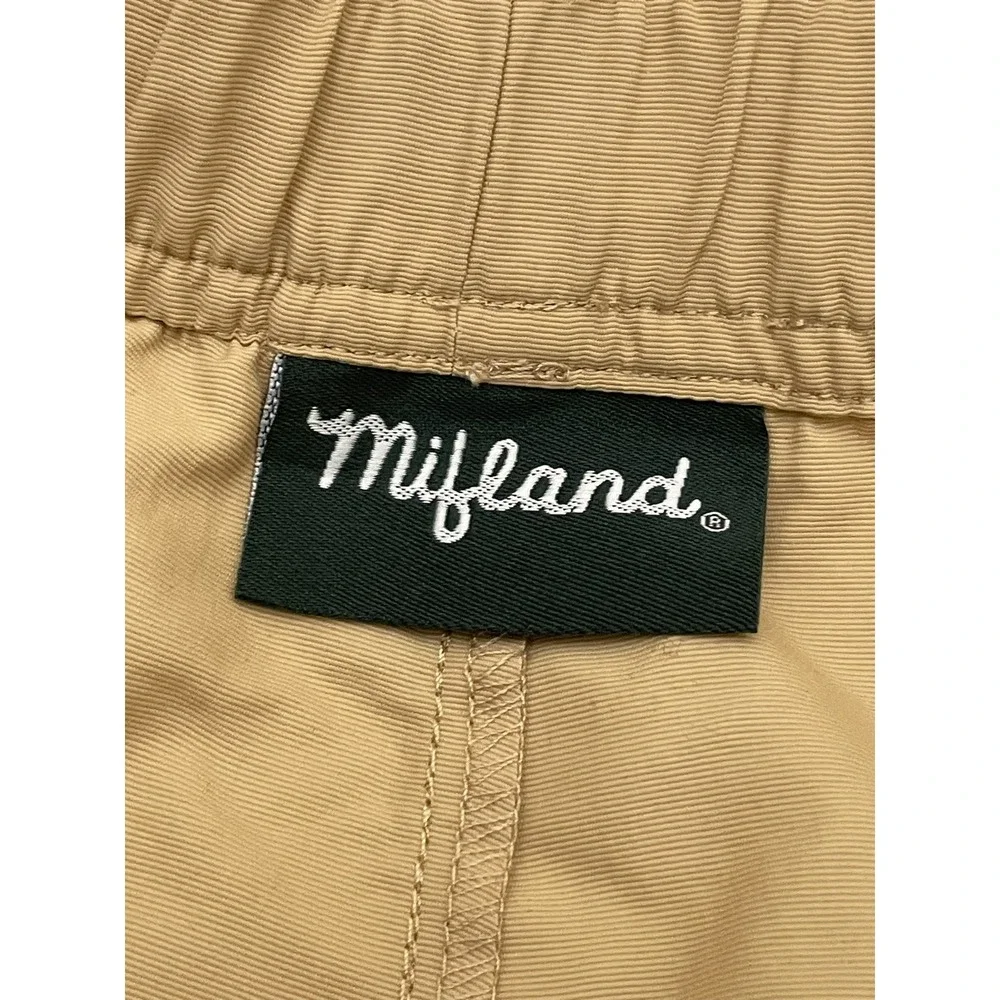 Mifland Nylon Track Shorts 2XL Beige Embroidered Logo Drawstring 8